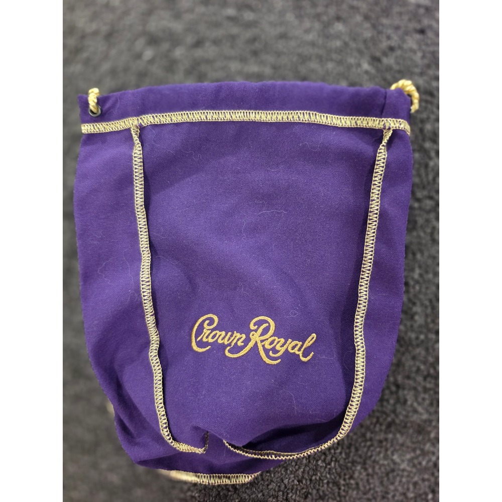 Crown Royal Purple Drawstring Bag Gold Embroidery Logo Pouch Storage Case